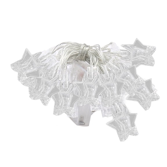 A Led Star Clip String Lights, Battery Powered Fairy Lights, Decorative Photo Clip Lights For Bedroom And Party, 59.05In Length 0.17Lb