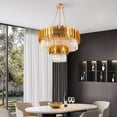 thumbnail image 4 of Modern Large Chandelier Gold Raindrop Ceiling Light Living Room Lighting Fixture, 4 of 22