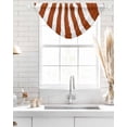 thumbnail image 4 of Waterfall Valances for Windows, Burnt Orange Stripe Kitchen Sheer Valance Curtains, Farmhouse Striped Abstract Art Rod Pocket Elegant Swag Valances for Living Room Bedroom, 47.2"x38.5", 2 Panel, 4 of 8