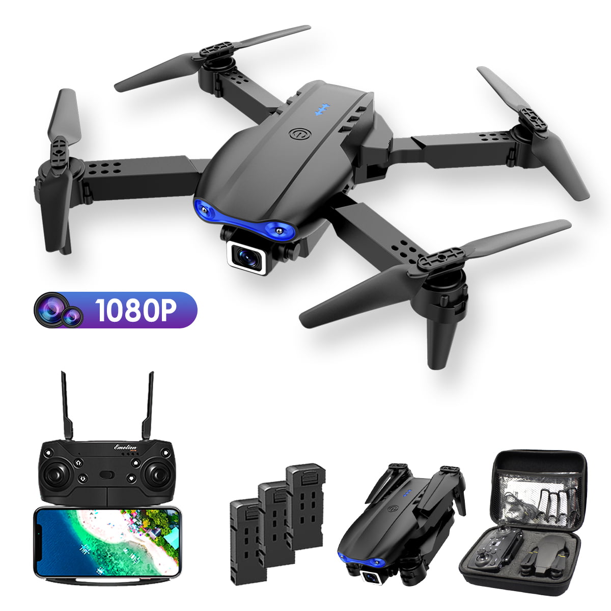 20 mins Battery 5MP 1080P Wide-angle HD Camera Drone Toys Quadcopter KY601S 