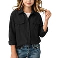 thumbnail image 2 of Kids Corduroy Shacket for Boys and Girls, Long Sleeve on Down Shirt Jacket with Lapel Collar and Chest Pockets, Casual Outerwear for School, Everyday Wear and Layering, Ages 6-14, 2 of 9