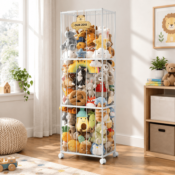 Stuffedl Storage: Large Capacity In A 54" Tall Plush Tower