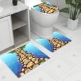 thumbnail image 2 of Bathroom Floor Mat Set 3-Piece U-Shape Toilet Door Mat Polyester Non-Slip Absorbent Modern Design 40x50 cm 40x45 cm 50x80 cm, 2 of 7