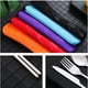 thumbnail image 3 of Cubiertos portátiles con estuche, juego de utensilios de viaje para acampar, cubiertos reutilizables, 4 Uds., 2 juegos, 3 of 5