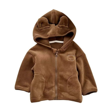 

Girl and Boy Jacket Casual Fuzzy Zip Up Thick Warm Hoodie Coat Toddler Fall Winter Children Blouse Outfit Outdoor Boys Puffy Winter Coats Light Jackets for Kids 5t Winter Jackets Kids Boys Coats Boys