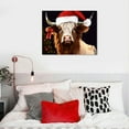 thumbnail image 4 of Nawypu  Highland Cow Canvas Wall Art: Merry Christmas Cow Decorations for Home - Red Hat Cow Picture Farmhouse Decor Cute Farm Animal Print Framed Poster for Bedroom Living Room, 4 of 4