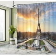 thumbnail image 5 of Ambesonne Eiffel Tower Shower Curtain, Scenic View Paris, 69"Wx75"L, Blue Yellow Coconut, 5 of 5