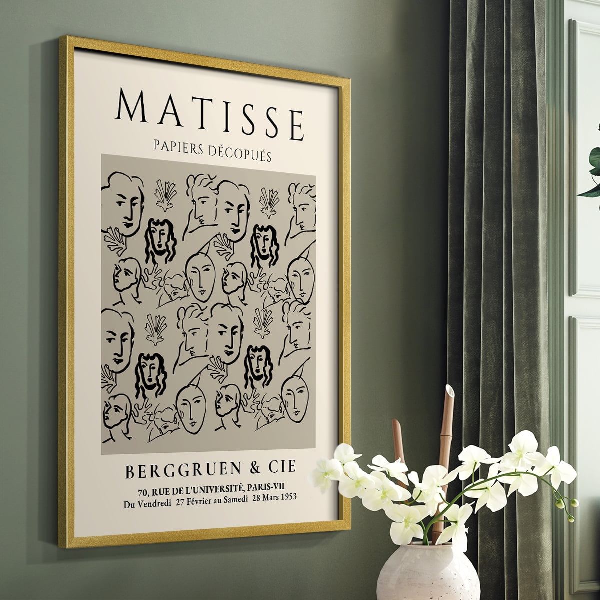 Matisse CLXVI Framed Print in Gold Solid Wood 22 x 28 Framed Print