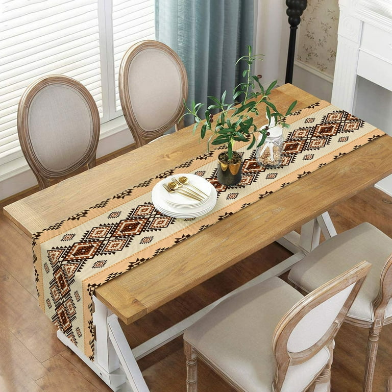 Tappeto Runner Sud-Occidentale 60x180 Cm - Motivo Azteco Tribale, Antiscivolo E Lavabile - Per Ingresso, Cucina, Corridoio