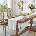 thumbnail image 2 of CSChome Table Runner Farmhouse Style And Linen Table Runner for Wedding Dining Decor Handwoven Retro Table Flag with Tassel, 2 of 6