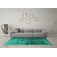 thumbnail image 3 of Ahgly Company Machine Washable Indoor Square Persian Turquoise Blue Traditional Area Rugs, 4' Square, 3 of 4