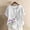White, variant on QUNYINEY Women's T-Shirts Floral Casual Short Sleeve Crew Neck Tops Cotton Linen Button Loose Pullover Shirts