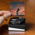 thumbnail image 2 of Be Strong in The Lord Ephesians 6:10 Men's Stainless Steel & Vegan Leather Cross Bracelet - Vegan Leather with Stainless Steel, 2 of 14