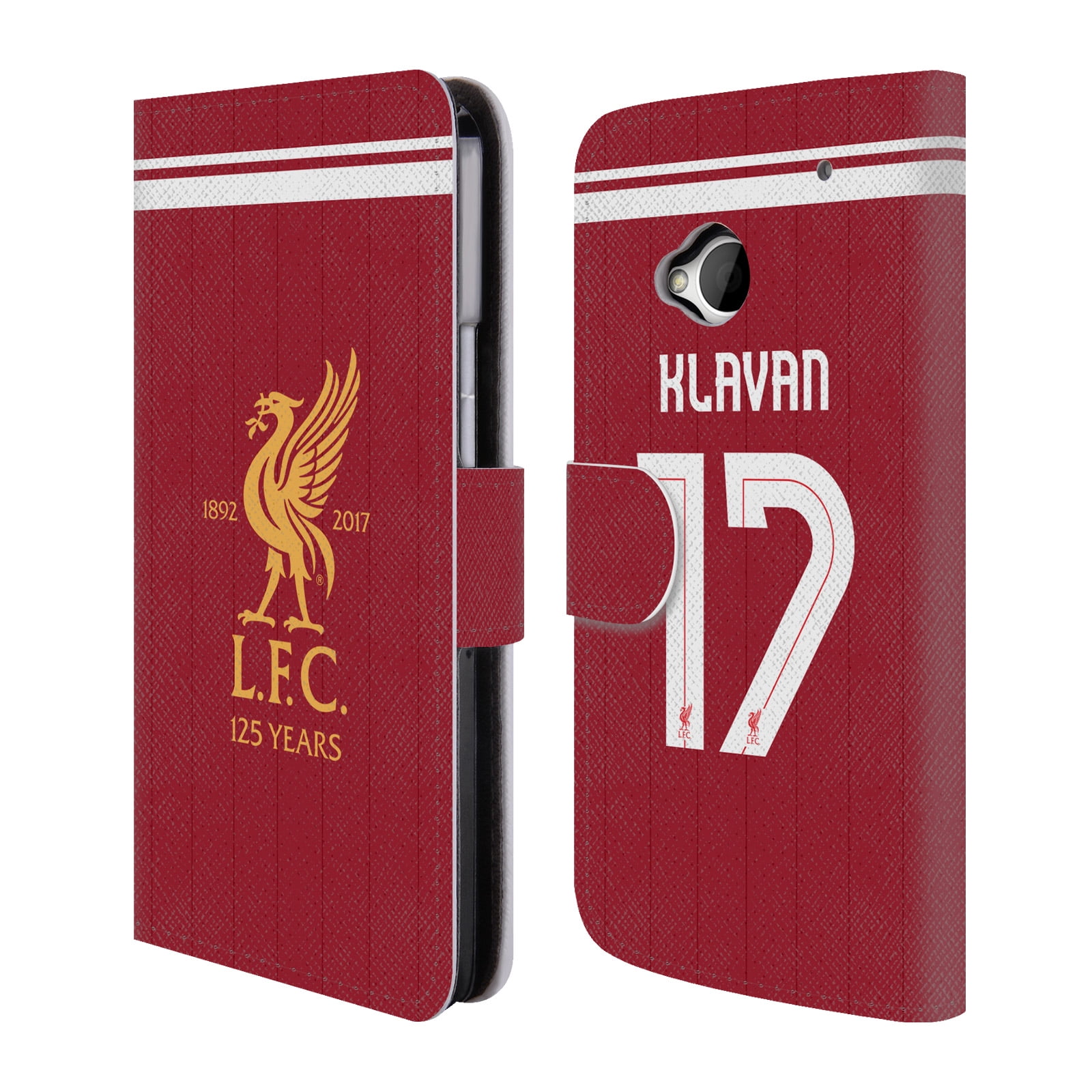 OFFICIAL LIVERPOOL FOOTBALL CLUB HOME KIT 17/18 1 LEATHER BOOK WALLET CASE COVER FOR HTC PHONES