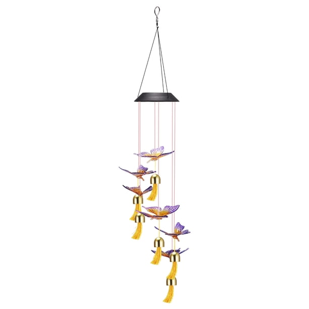 Campanas De Viento De Mariposa Lámpara Led Con Energía Solar 7 Colores Que Cambian Para El Patio Del Jardín Del Camino De La Yarda Speravity HA014521-00