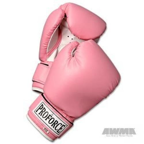Pro Force Leatherette Boxing Gloves with White Palm