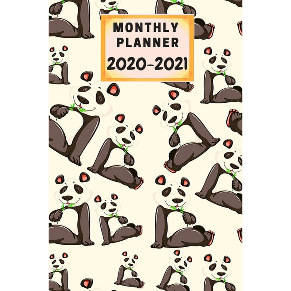 Monthly Planner 2020-2021: cut panda planner/calendar 2020 panda