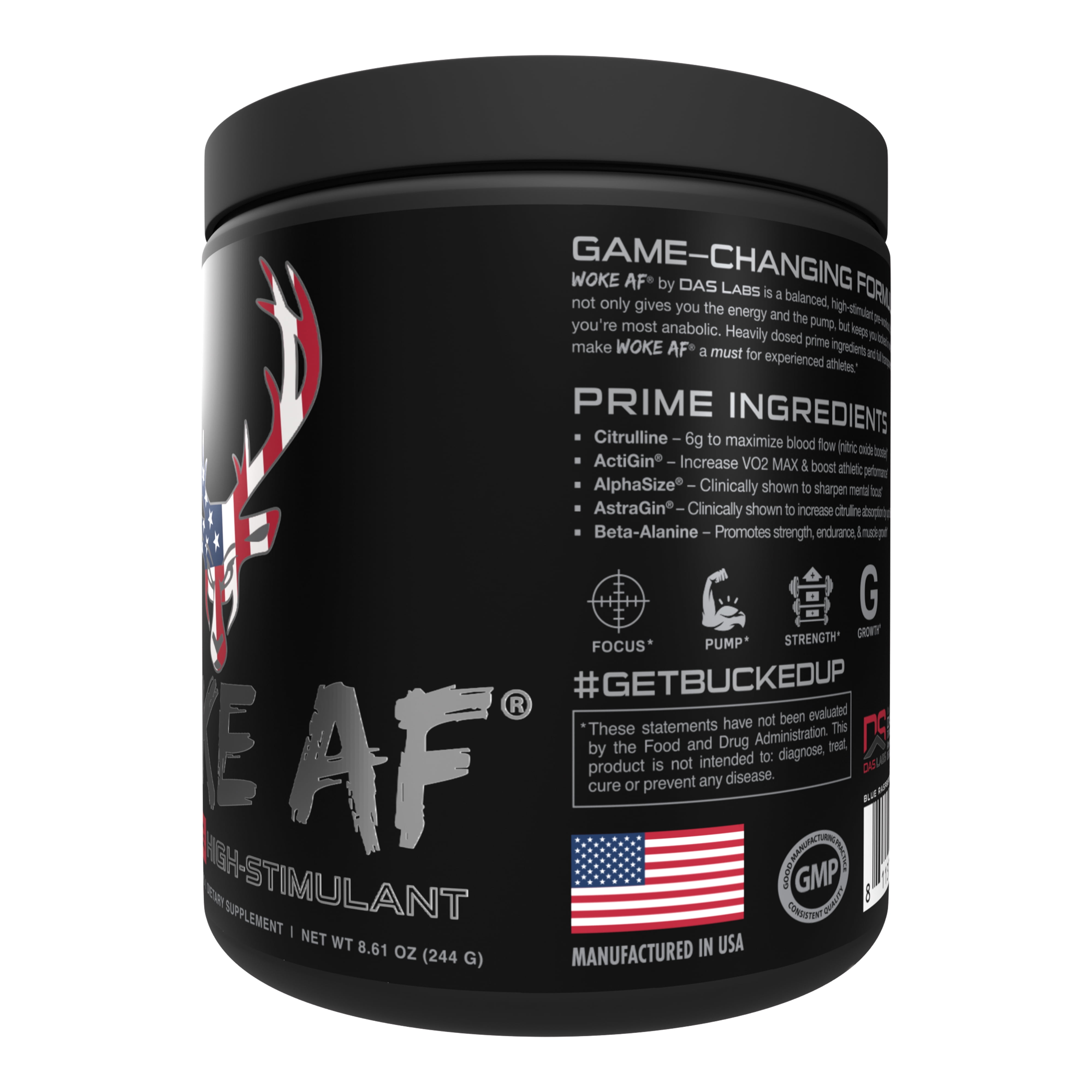 Bucked Up Woke Af Pre Workout Powder Rocket Pop 20 Servings 333mg Caffeine Walmart Com