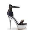 thumbnail image 2 of Sexy Chic Chain Accente Women's Clear Platform Sky High Ankle Strap Dancer Sandals, 2 of 3