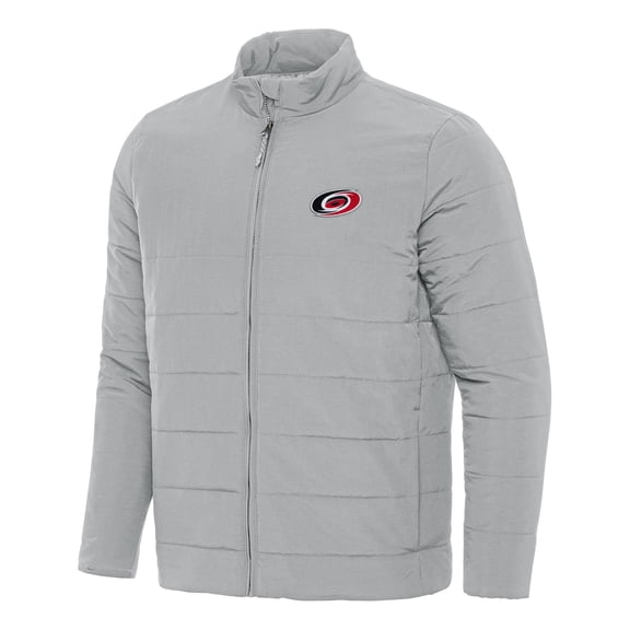 Men's Antigua Gray Carolina Hurricanes Swelter Full-Zip Puffer Jacket