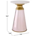 thumbnail image 4 of Safavieh Guido Glam Glass Round End Table, Pink / White, 4 of 7