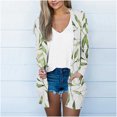 thumbnail image 1 of Prendas de abrigo y chaquetas informales sin capucha de manga larga para mujer, blusa informal de manga larga con estampado y bolsillo, cárdigan, abrigo holgado de algodón de imitación para mujer, 1 of 5