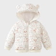 thumbnail image 2 of Tiweut Down Jackets for Girls Winter Warm Hooded Floral Print Toddler Soft Lightweight Windproof Kids Outerwear Clothes 18-24 M, 2 of 9