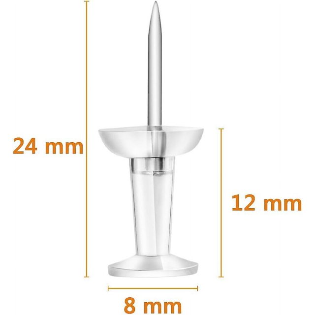 600 Point Push Pins, Standard Clear Push Pins, Steel Tip and Clear Plastic Head