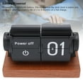 thumbnail image 4 of Flip Clock, Desk Clock with Reminder Function, Minimalist Design with Wooden Base for Home Kitchen, 4 of 7