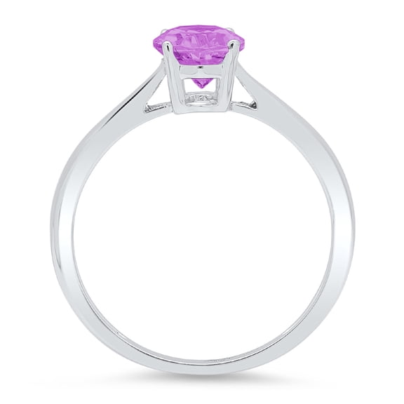 1 ct Oval Cut Simulated Alexandrite Solitaire Engagement Ring for Women in 18K White Gold