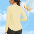 thumbnail image 6 of Oiangi Sun Shirts Womens UPF 50+ Protection SPF Long Sleeve Tops Crew Neck Swim Shirts with Thumb Holes Yellow 2XL, 6 of 8