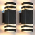 thumbnail image 1 of Luces de pared para exteriores SHIMR, paquete de 2 unidades, 110-240 V, Dusk to Dawn, 1 of 9