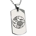 thumbnail image 1 of Stainless Steel Ivy Branch Kamon Crest Engraved Dog Tag Pendant Necklace, 1 of 1