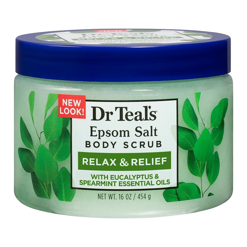 Dr Teal's Exfoliate & Renew with Eucalyptus Spearmint Epsom Salt Body Scrub, 16 oz