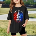 thumbnail image 2 of WAYUTE 4th of July Stylish Graphic Tee Top for Girls Patriotic Cozy Shirts for Kids Youth Loose Cute Summer Daily Wear, 2 of 4