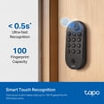 thumbnail image 3 of Cerradura inteligente Wi-Fi de pestillo Tapo DL105 con reconocimiento de huellas digitales, 3 of 9