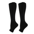thumbnail image 2 of 1 Pair Compression Stockings Exquisite Pattern Breathable Cotton Open Toe Zipper Compression Stockings Leg Sleeve for Girl, 2 of 8