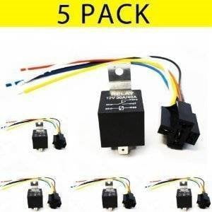 30/40 AMP Relay Harness Spdt 12V Bosch Style 5 Pack, 12V 5 Prong Relays with 5 Prong Sockets - You get 5 relays + 5 socket wires By ACCEX