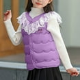 thumbnail image 3 of Generic Girls Quilted Puffer Vest Fleece Zip Up Button Down Padded Gilet Sleeveless Coat Winter Fashion Outwear for 1-10 Years, 3 of 7