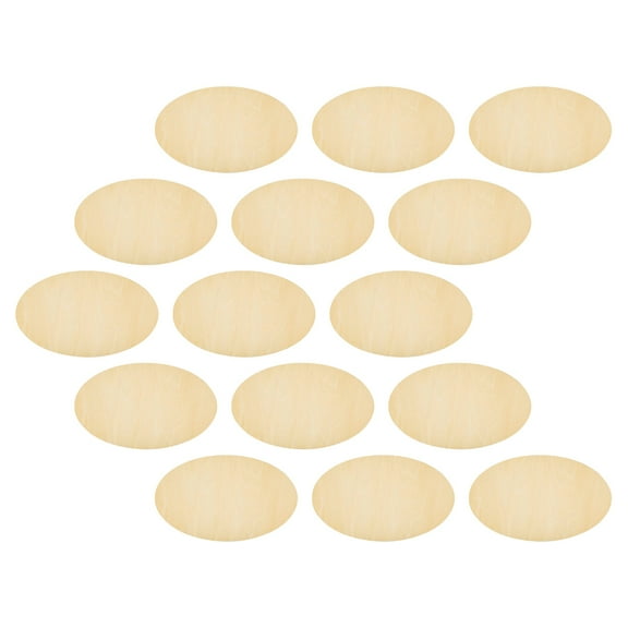 Masteelf Wooden Craft Supplies with Unique Oval Shape for DIY Use 12 Light Yellow Boxwood Tray Pieces