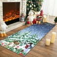 thumbnail image 2 of Hasoo Christmas Home Decor Tree Deer Print Area Rug Washable 2' x 8' Modern Rug for Hallway Enterway Indoor Blue Carpet, 2 of 5