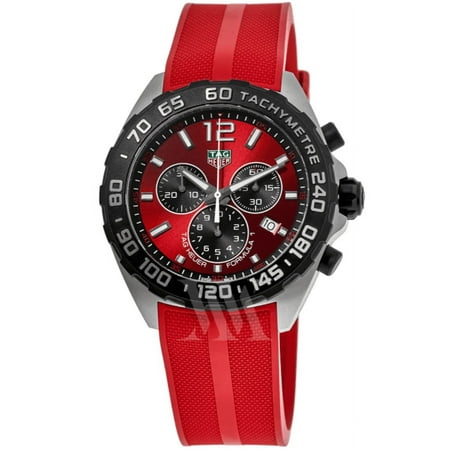Tag Heuer Formula 1 Chronograph Red Dial Rubber Strap Men's Watch CAZ101AN.FT8055