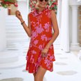 thumbnail image 4 of Vestido de volantes de encaje estampado con cuello en V sin mangas para mujer OAVQHLG3B Store  lin121212, 4 of 5