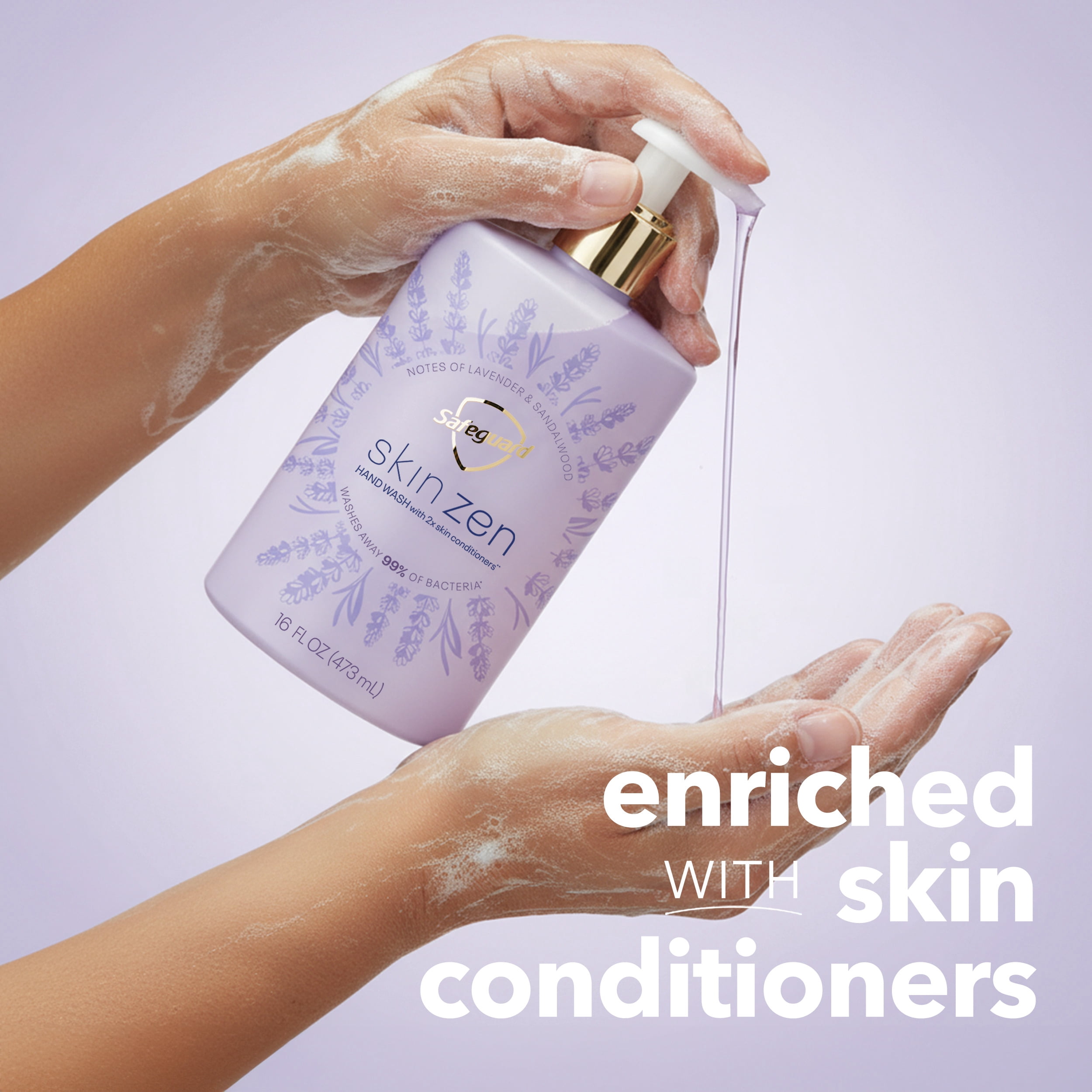 (3 pack) Safeguard Skin Zen Liquid Hand Soap, Notes of Lavender & Sandalwood, 16 fl oz