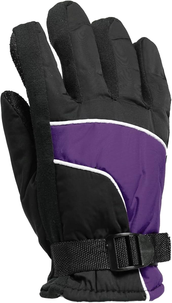 SOCKS'NBULK Kids Ski Glove, Fleece Lined Water Resistant Bulk Kids Winter Gloves (48 PACK ASSORTED)