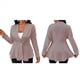 thumbnail image 3 of Chaqueta Texturizada con Botones, Cuello en V y Dobladillo con Volantes para Mujer, Talla Grande Rosa M, 3 of 6