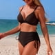 thumbnail image 5 of Traje de baño de 2 piezas para mujer, trajes de baño para mujer, bikini de moda de color liso con tirantes de flores, conjunto de dos piezas con abertura, traje de baño de nailon para mujer, 5 of 7