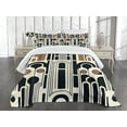 thumbnail image 4 of Ambesonne Modern Quilted Bedspread Set 3 Pcs, Simple Geometric Arch Rounds, Queen Size, Eggshell Camel Dark Grey, 4 of 4