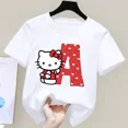 thumbnail image 3 of Camiseta de manga corta de algodón para niños con letras de la A a la Z de Hello Kitty Anime, camiseta suave de Sanrio Summer Girly Heart, regalo de cumpleaños kawaii, 3 of 5