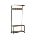 thumbnail image 3 of Linon Metal And Wood Hall Tree, 5 Hooks, Top And Bottom Shelf, 3 of 3